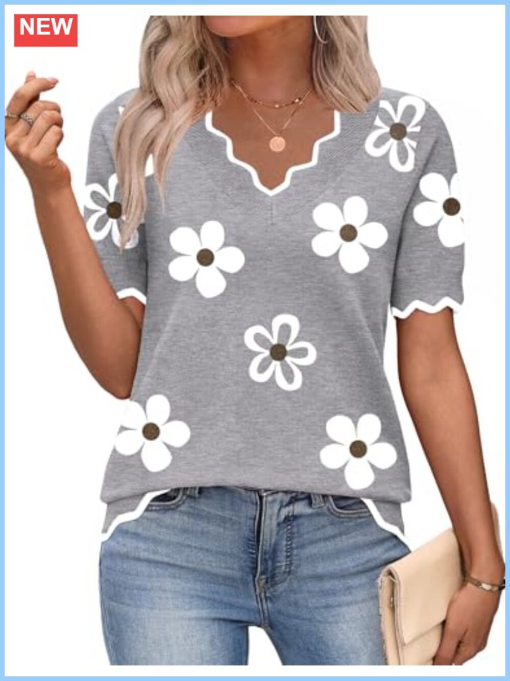 Women's 100% Viscose Short Sleeve V-Neck Knit Sweater Blouse